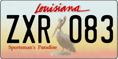 LA license plate ZXR083
