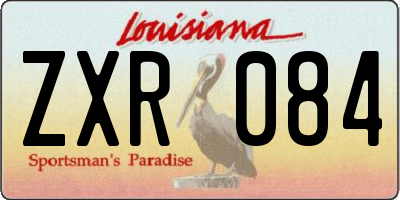 LA license plate ZXR084