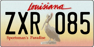LA license plate ZXR085