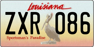 LA license plate ZXR086
