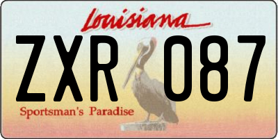 LA license plate ZXR087