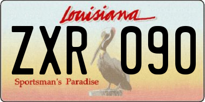 LA license plate ZXR090