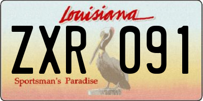 LA license plate ZXR091