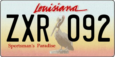 LA license plate ZXR092