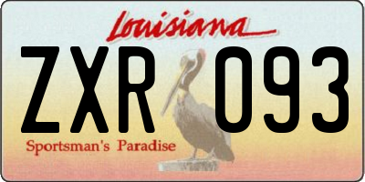 LA license plate ZXR093