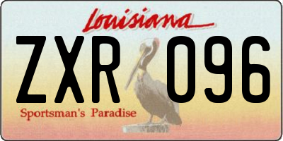 LA license plate ZXR096