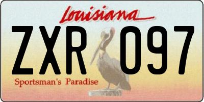 LA license plate ZXR097