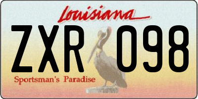 LA license plate ZXR098
