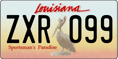 LA license plate ZXR099