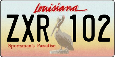 LA license plate ZXR102