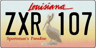 LA license plate ZXR107