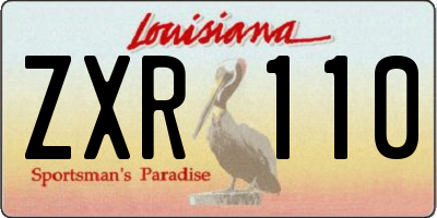 LA license plate ZXR110