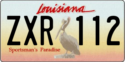 LA license plate ZXR112