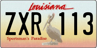 LA license plate ZXR113