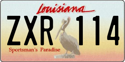 LA license plate ZXR114