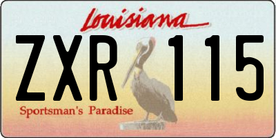 LA license plate ZXR115