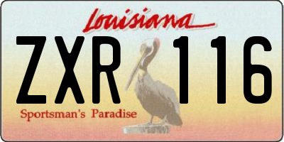 LA license plate ZXR116