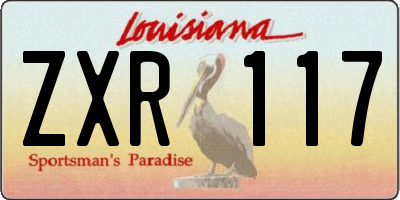 LA license plate ZXR117