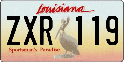 LA license plate ZXR119