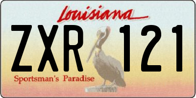 LA license plate ZXR121