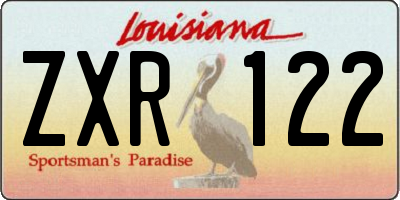 LA license plate ZXR122