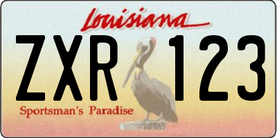 LA license plate ZXR123