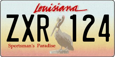 LA license plate ZXR124