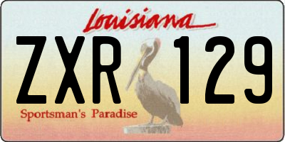LA license plate ZXR129
