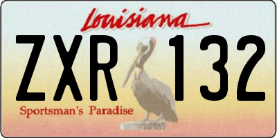 LA license plate ZXR132