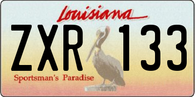 LA license plate ZXR133