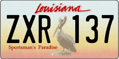 LA license plate ZXR137