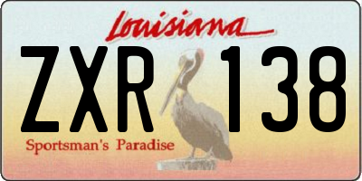 LA license plate ZXR138