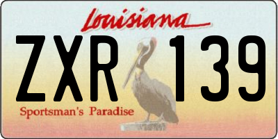 LA license plate ZXR139