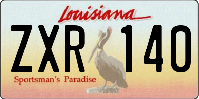 LA license plate ZXR140