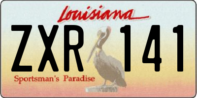 LA license plate ZXR141