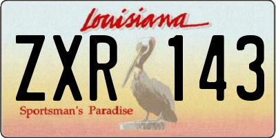 LA license plate ZXR143