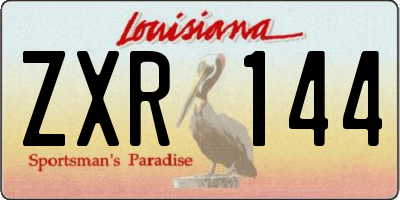 LA license plate ZXR144