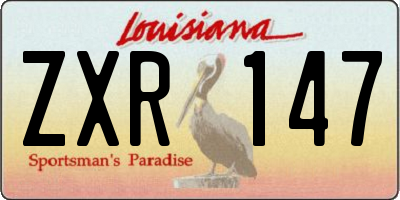LA license plate ZXR147