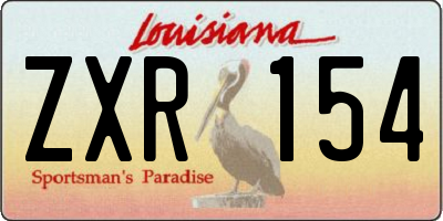 LA license plate ZXR154