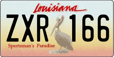 LA license plate ZXR166
