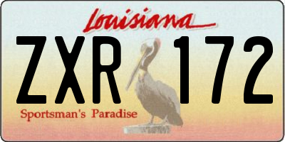 LA license plate ZXR172