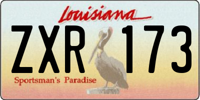 LA license plate ZXR173