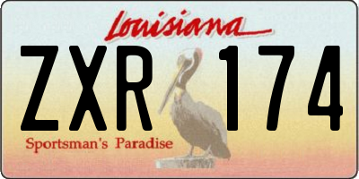 LA license plate ZXR174