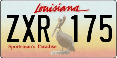 LA license plate ZXR175