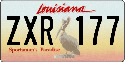 LA license plate ZXR177