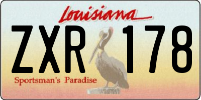 LA license plate ZXR178