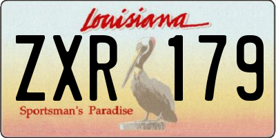 LA license plate ZXR179