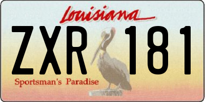 LA license plate ZXR181