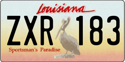 LA license plate ZXR183