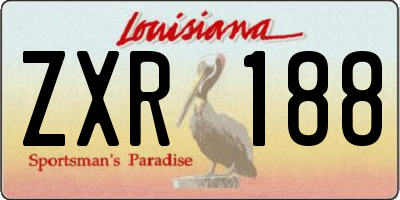 LA license plate ZXR188